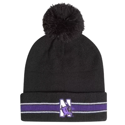 NCAA Under Armour Northwestern Wildcats City Collection Drive Cuffed Knit Hat with Pom