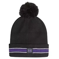 NCAA Under Armour Northwestern Wildcats City Collection Drive Cuffed Knit Hat with Pom
