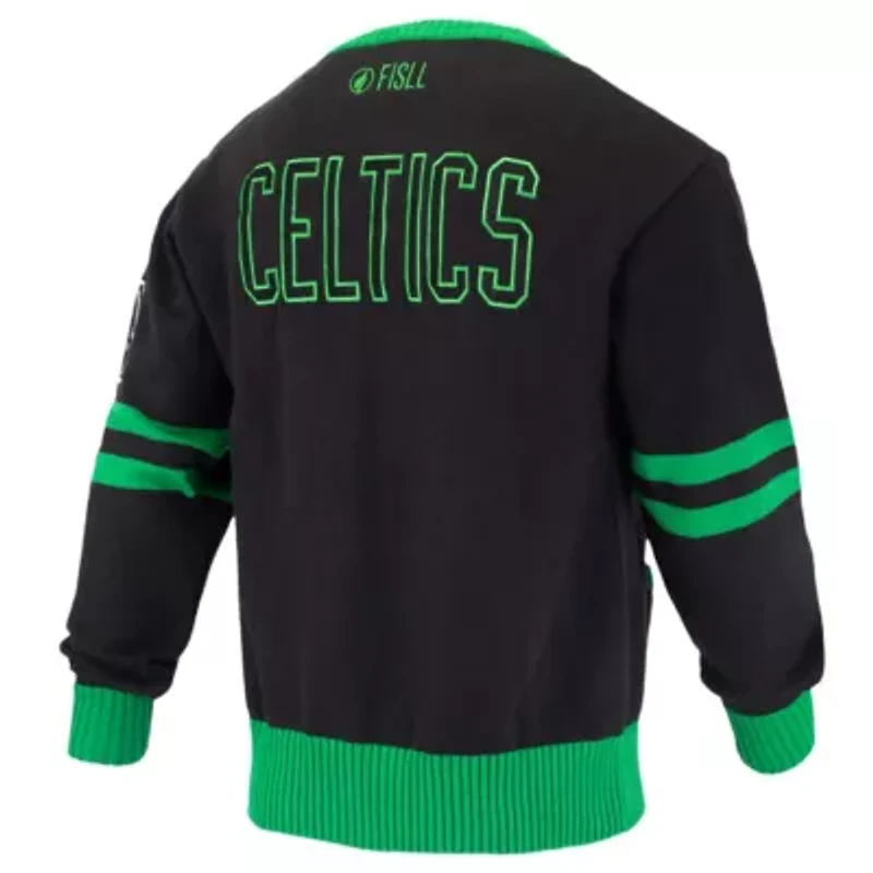 NBA Unisex Boston Celtics Logoman Shadow Collection Full-Button Cardigan Sweater