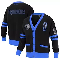 NBA Unisex Minnesota Timberwolves Logoman Shadow Collection Full-Button Cardigan Sweater