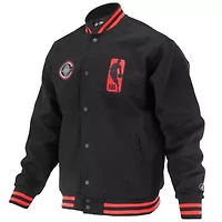 Los Angeles Clippers NBA Unisex LA Logoman Shadow Collection Full-Snap Varsity Jacket
