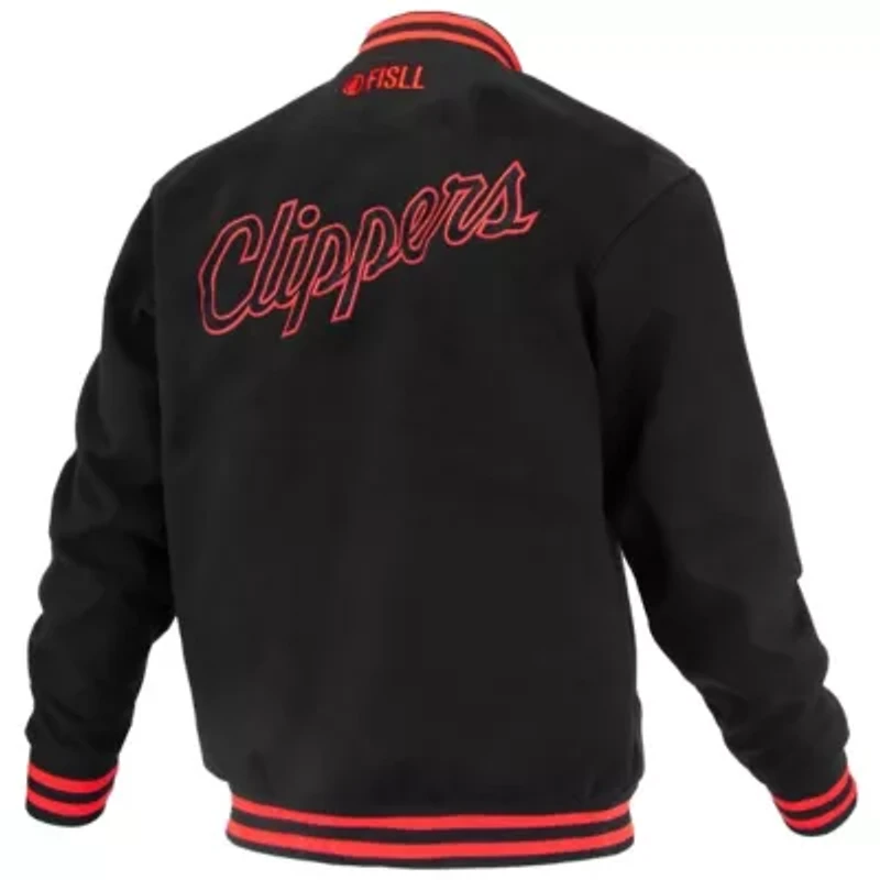Los Angeles Clippers NBA Unisex LA Logoman Shadow Collection Full-Snap Varsity Jacket