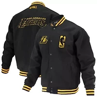 NBA Unisex Los Angeles Lakers Logoman Shadow Collection Full-Snap Varsity Jacket