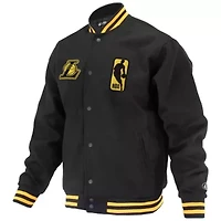 NBA Unisex Los Angeles Lakers Logoman Shadow Collection Full-Snap Varsity Jacket