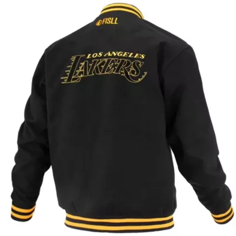NBA Unisex Los Angeles Lakers Logoman Shadow Collection Full-Snap Varsity Jacket