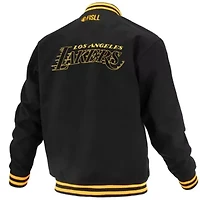 NBA Unisex Los Angeles Lakers Logoman Shadow Collection Full-Snap Varsity Jacket
