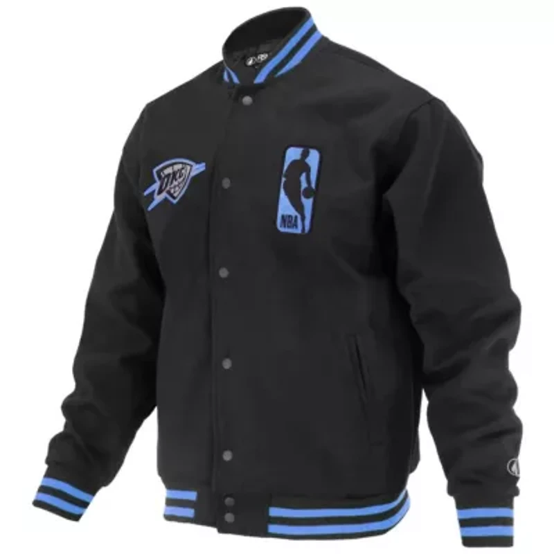 NBA Unisex Oklahoma City Thunder Logoman Shadow Collection Full-Snap Varsity Jacket