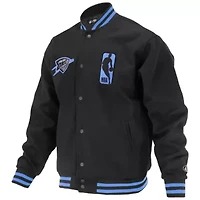 NBA Unisex Oklahoma City Thunder Logoman Shadow Collection Full-Snap Varsity Jacket