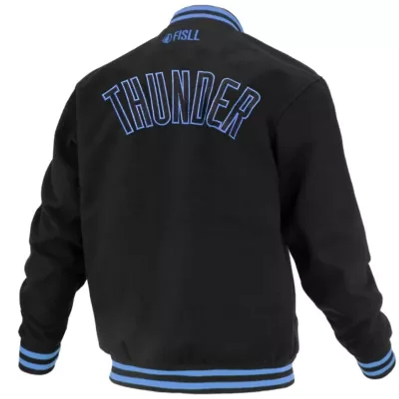 NBA Unisex Oklahoma City Thunder Logoman Shadow Collection Full-Snap Varsity Jacket