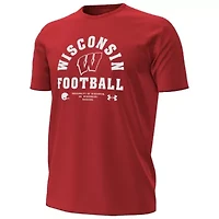 NCAA Under Armour Wisconsin Badgers 2025 Sideline Football Performance T-Shirt