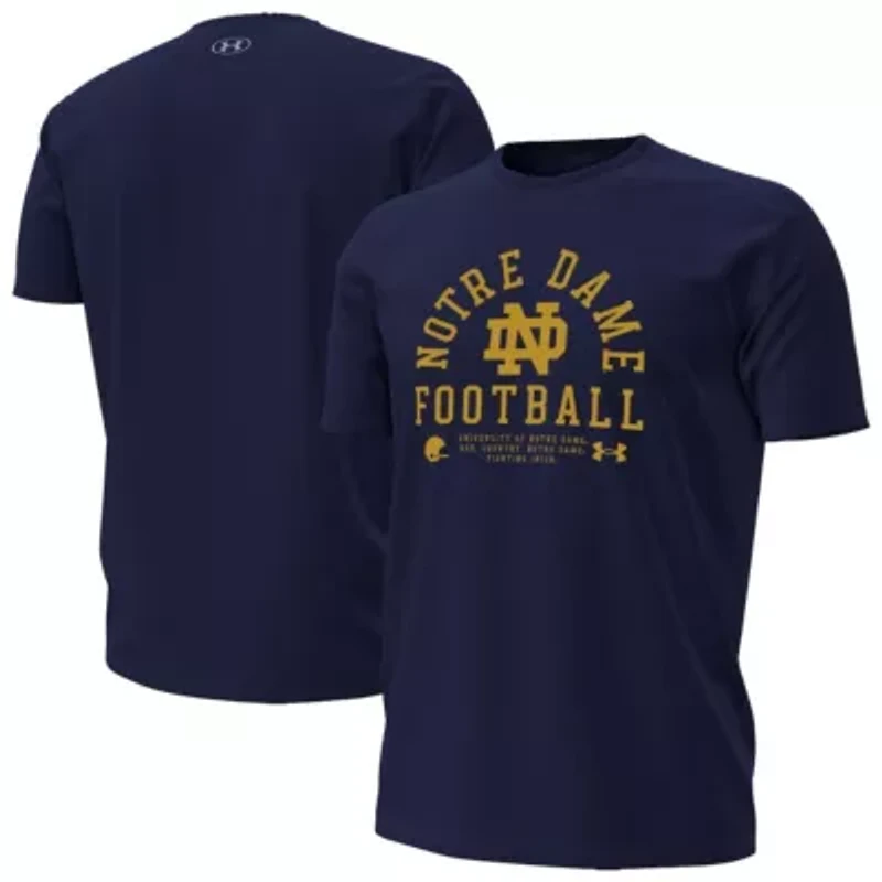 NCAA Under Armour Notre Dame Fighting Irish 2025 Sideline Football Performance T-Shirt