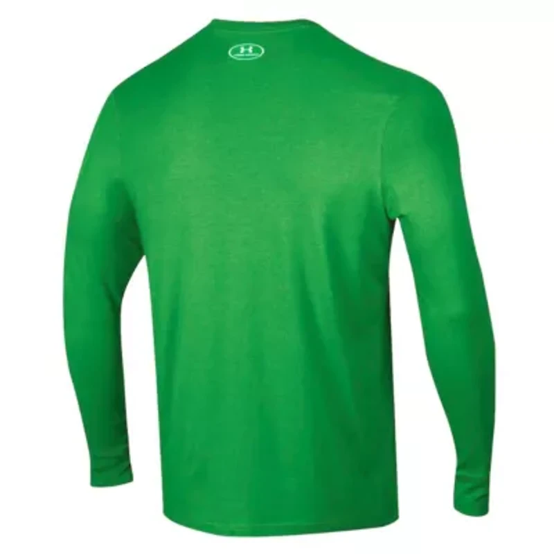 NCAA Under Armour Kelly Notre Dame Fighting Irish 2025 Sideline Football Performance Cotton Long Sleeve T-Shirt