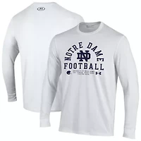 NCAA Under Armour Notre Dame Fighting Irish 2025 Sideline Football Performance Cotton Long Sleeve T-Shirt