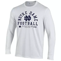 NCAA Under Armour Notre Dame Fighting Irish 2025 Sideline Football Performance Cotton Long Sleeve T-Shirt