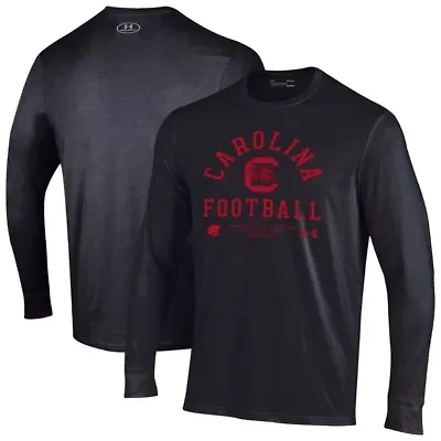 NCAA Under Armour South Carolina Gamecocks 2025 Sideline Football Performance Cotton Long Sleeve T-Shirt