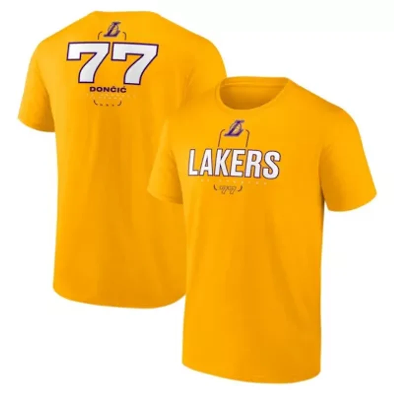 NBA Fanatics Luka Dončić Los Angeles Lakers Behind The Back Name & Number T-Shirt