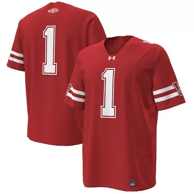 NCAA Under Armour #1 Wisconsin Badgers 1980 Throwback Home Replica Game Jersey