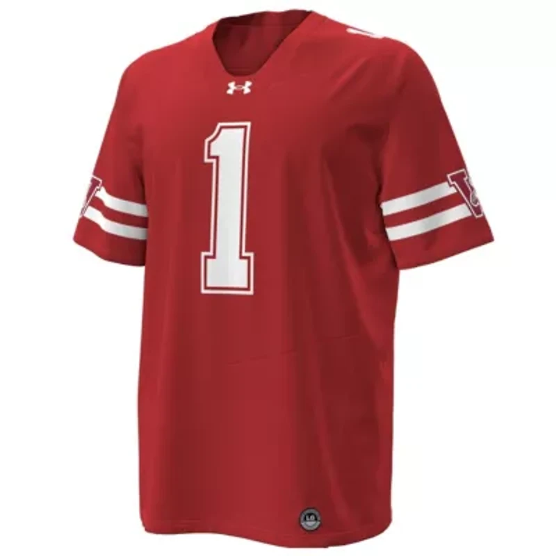 NCAA Under Armour #1 Wisconsin Badgers 1980 Throwback Home Replica Game Jersey