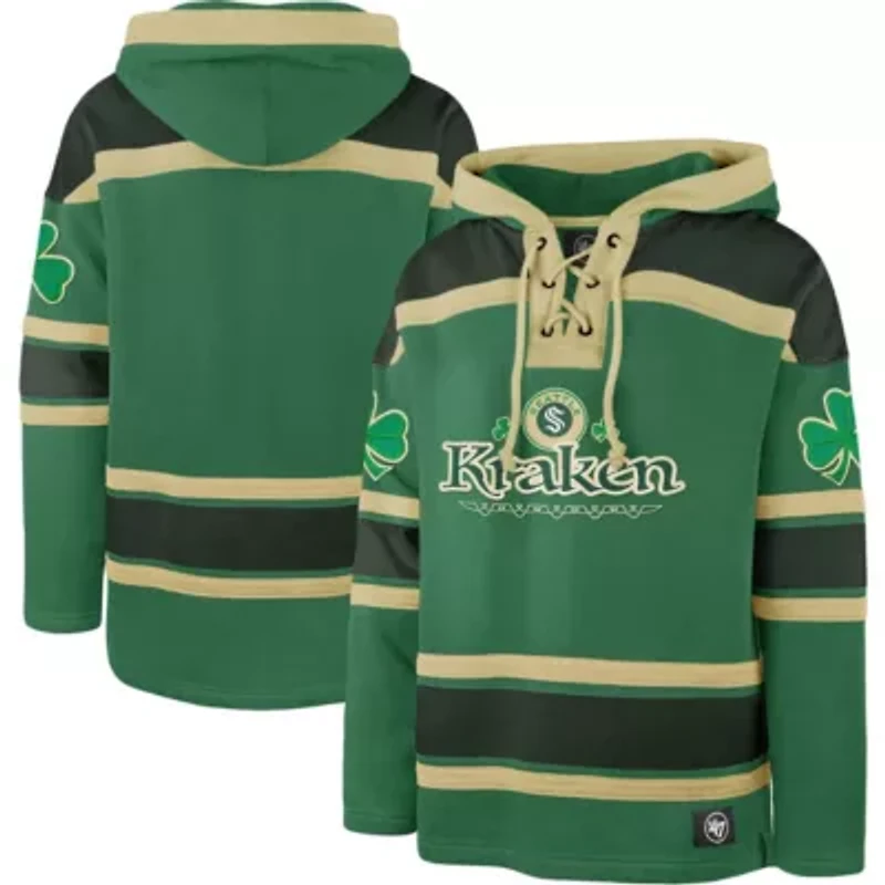 NHL Kelly Seattle Kraken St. Patrick's Day McLucky Superior Lacer Pullover Hoodie