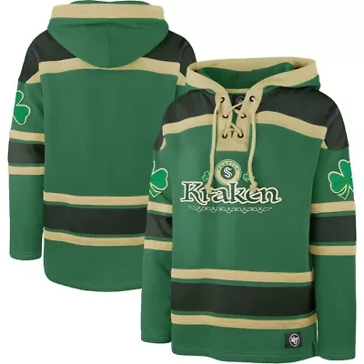 NHL Kelly Seattle Kraken St. Patrick's Day McLucky Superior Lacer Pullover Hoodie