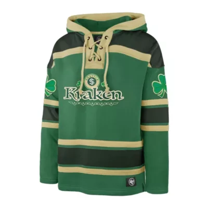 NHL Kelly Seattle Kraken St. Patrick's Day McLucky Superior Lacer Pullover Hoodie