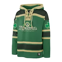 NHL Kelly Seattle Kraken St. Patrick's Day McLucky Superior Lacer Pullover Hoodie