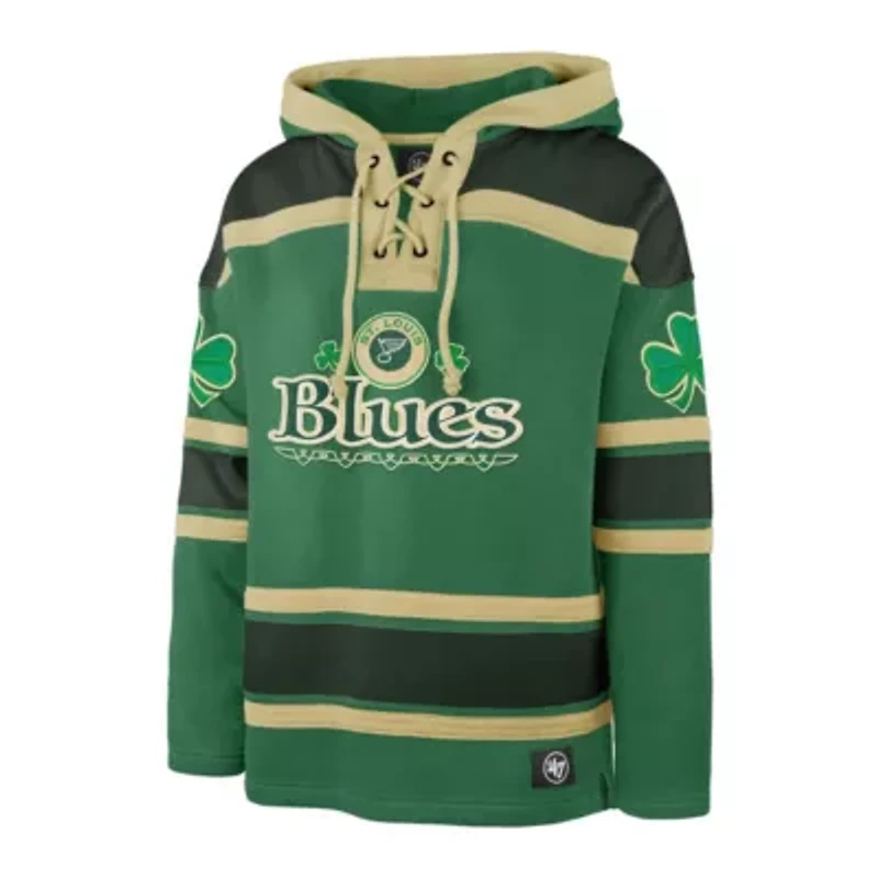 NHL Kelly St. Louis Blues Patrick's Day McLucky Superior Lacer Pullover Hoodie