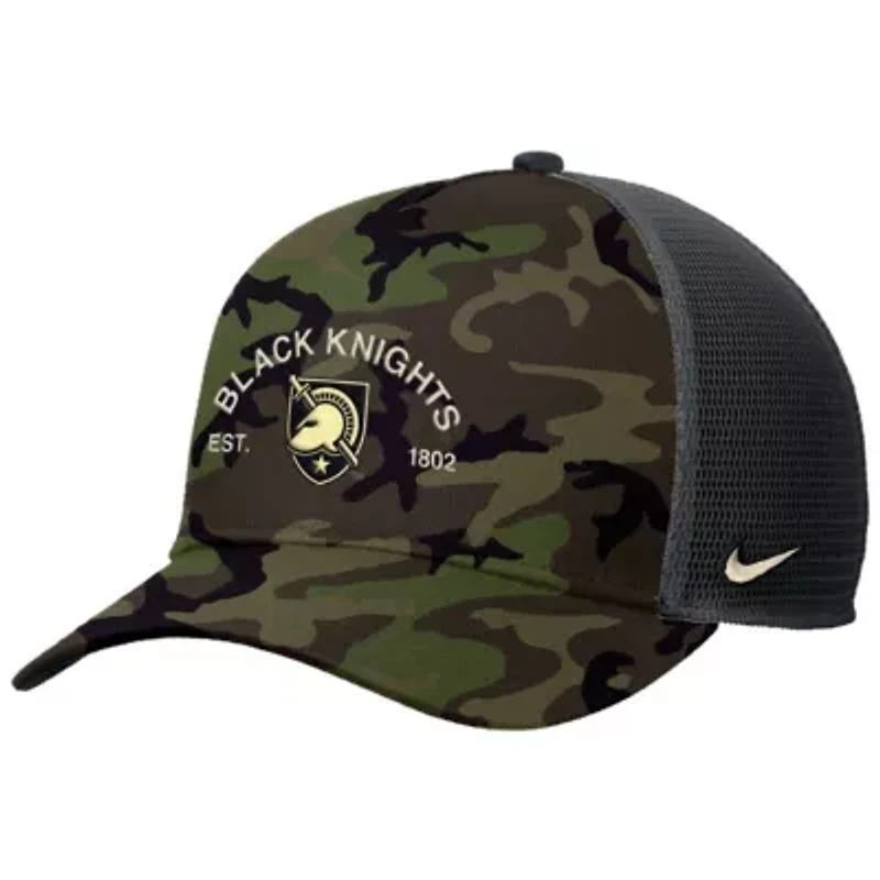 Army Black Knights NCAA Nike Army Knights 2025 Military Appreciation Rise Adjustable Trucker Hat
