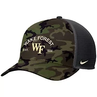 NCAA Nike Wake Forest Demon Deacons 2025 Military Appreciation Rise Adjustable Trucker Hat