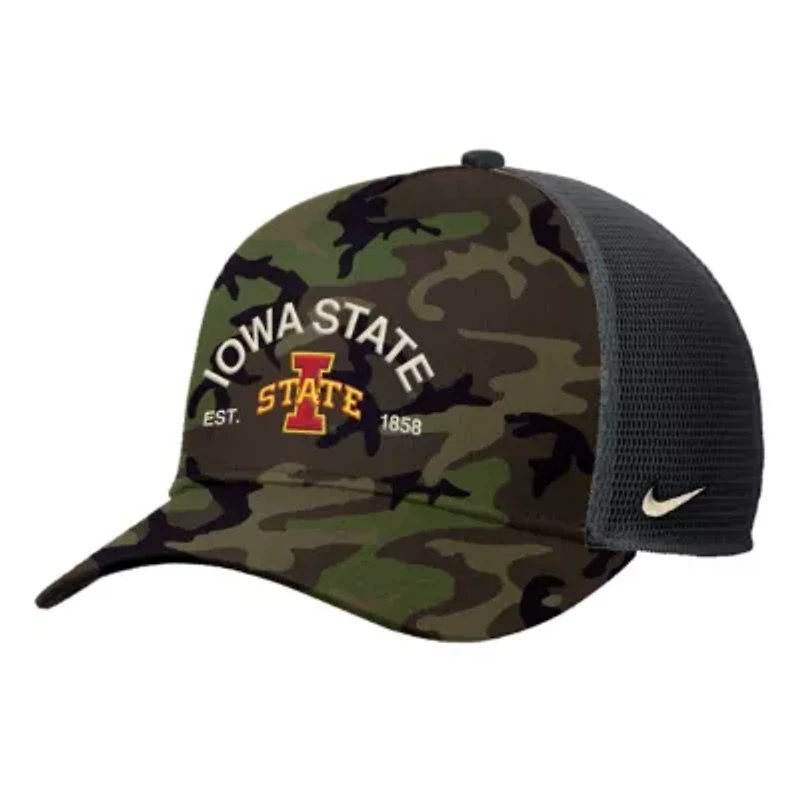 NCAA Nike Iowa State Cyclones 2025 Military Appreciation Rise Adjustable Trucker Hat