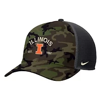 NCAA Nike Illinois Fighting Illini 2025 Military Appreciation Rise Adjustable Trucker Hat