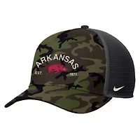NCAA Nike Arkansas Razorbacks 2025 Military Appreciation Rise Adjustable Trucker Hat
