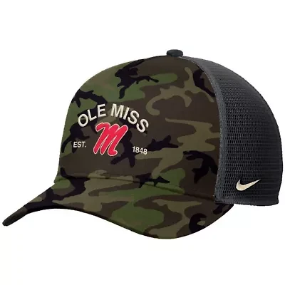 NCAA Nike Ole Miss Rebels 2025 Military Appreciation Rise Adjustable Trucker Hat