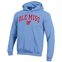 NCAA Light Ole Miss Rebels Arched Logo Fleece Pullover Hoodie