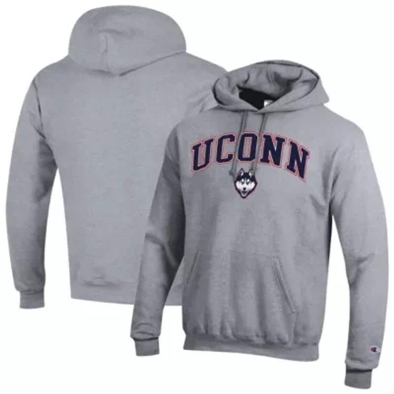 Connecticut Huskies NCAA UConn Arched Logo Fleece Pullover Hoodie