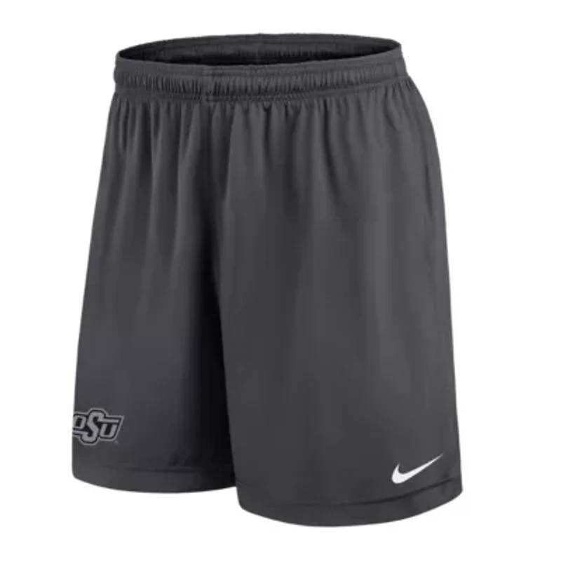 NCAA Nike Black/Gray Oklahoma State Cowboys 2025 Sideline Reversible Performance Shorts