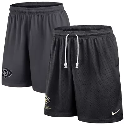 NCAA Nike Black/Gray Colorado Buffaloes 2025 Sideline Reversible Performance Shorts