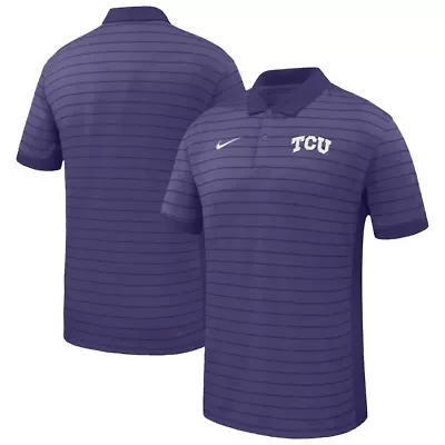 NCAA Nike TCU Horned Frogs 2025 Early Season Coaches Sideline Victory Stripe Performance Polo