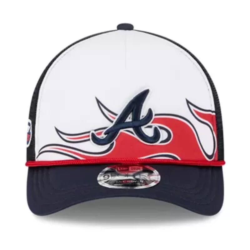 MLB White/Navy Atlanta Braves 2025 MLB Speedway Classic Fashion Pack A-Frame 9FORTY Adjustable Hat