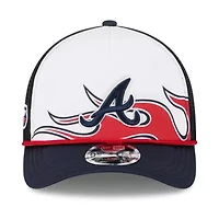 MLB White/Navy Atlanta Braves 2025 MLB Speedway Classic Fashion Pack A-Frame 9FORTY Adjustable Hat