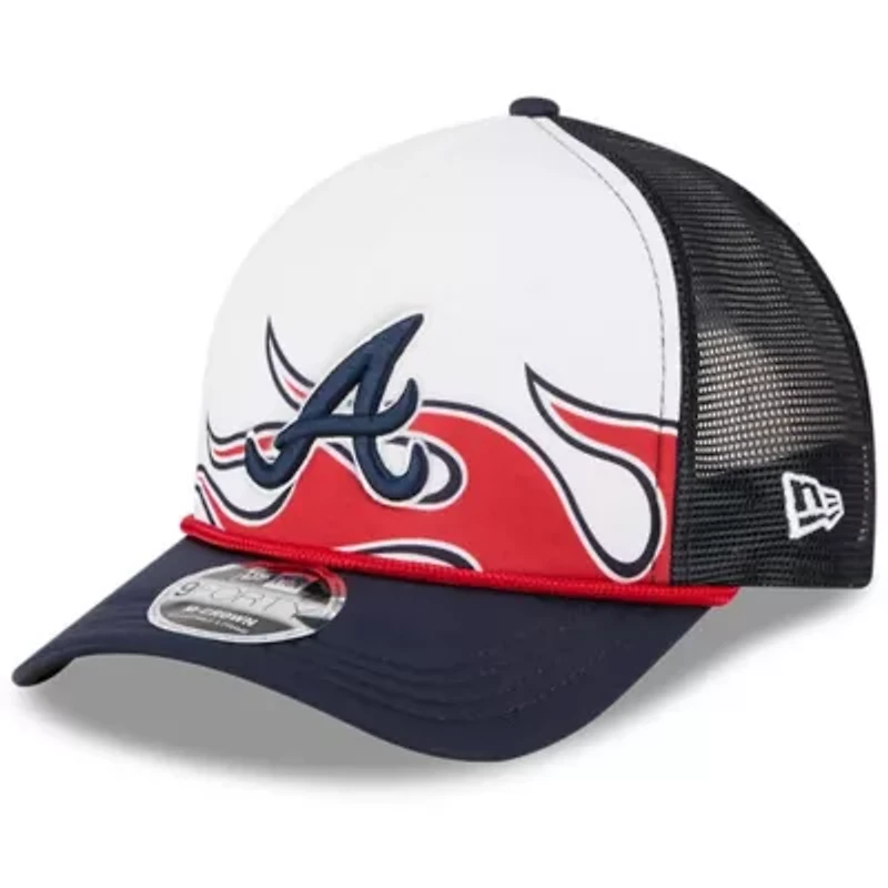 MLB White/Navy Atlanta Braves 2025 MLB Speedway Classic Fashion Pack A-Frame 9FORTY Adjustable Hat