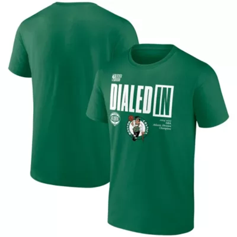 NBA Fanatics Kelly Boston Celtics 2025 Atlantic Division s Locker Room T-Shirt