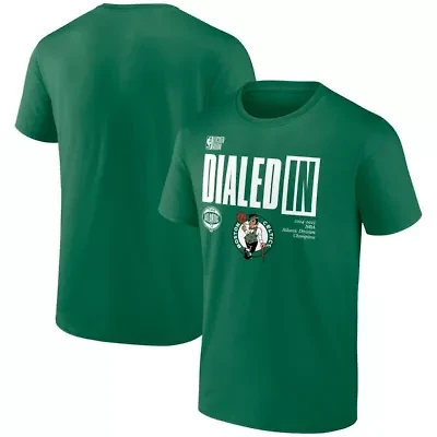NBA Fanatics Kelly Boston Celtics 2025 Atlantic Division s Locker Room T-Shirt