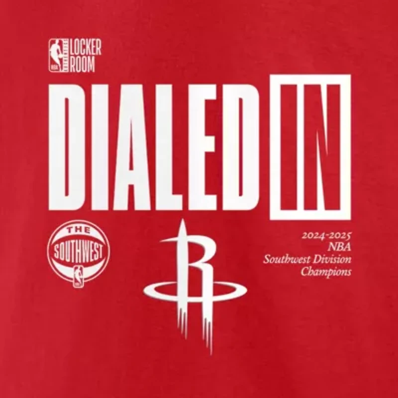 NBA Fanatics Athletic Houston Rockets 2025 Southwest Division s Locker Room T-Shirt