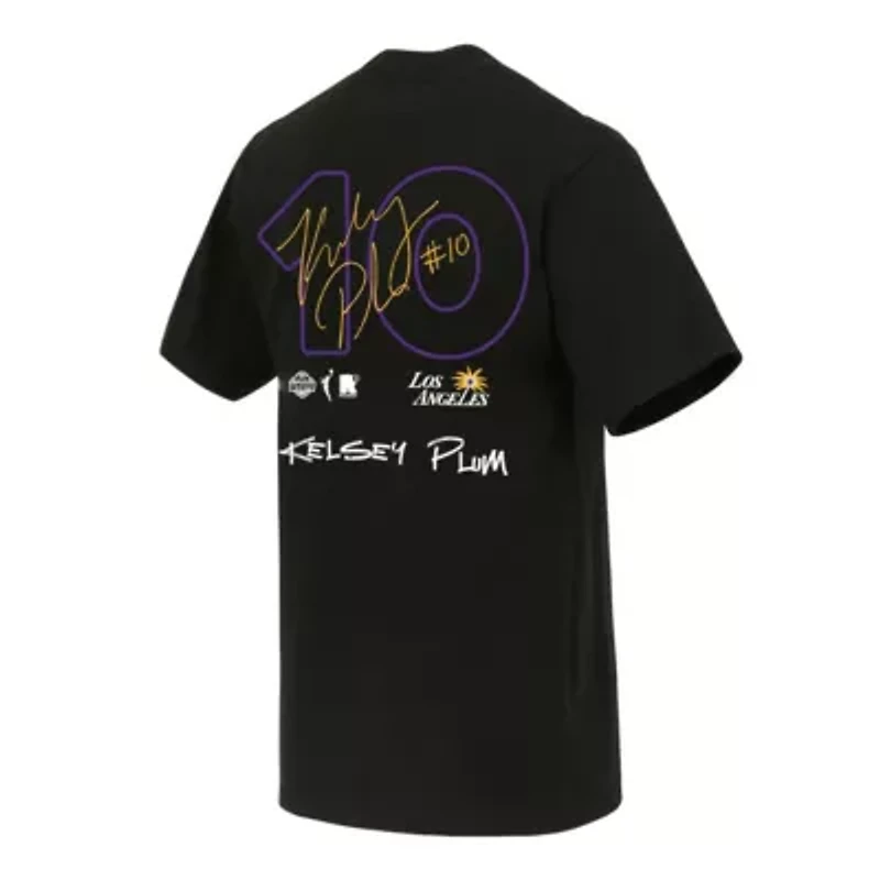 WNBA Unisex Kelsey Plum Los Angeles Sparks Boxy Signature Name & Number T-Shirt