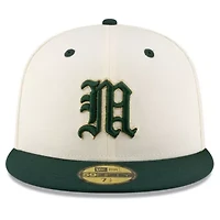 Miami (FL) Hurricanes NCAA Cream/Green On-Field 59FIFTY Fitted Hat