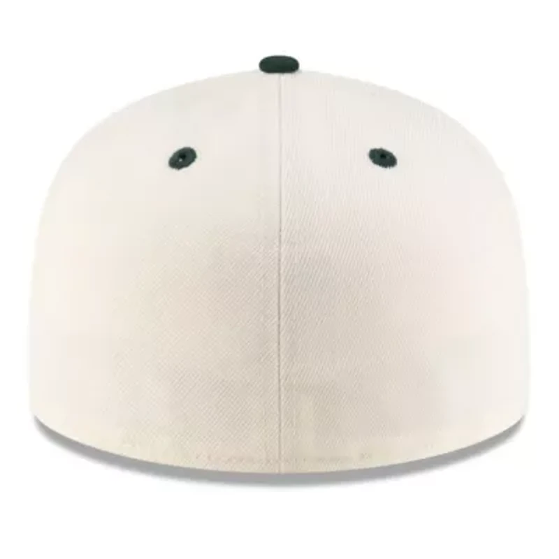 Miami (FL) Hurricanes NCAA Cream/Green On-Field 59FIFTY Fitted Hat