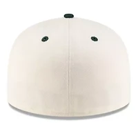 Miami (FL) Hurricanes NCAA Cream/Green On-Field 59FIFTY Fitted Hat