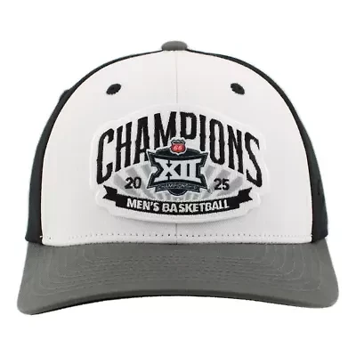 NCAA Unisex White/Charcoal Houston Cougars 2025 Big 12 Basketball Conference Tournament s Locker Room Adjustable Hat