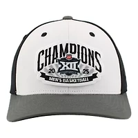 NCAA Unisex White/Charcoal Houston Cougars 2025 Big 12 Basketball Conference Tournament s Locker Room Adjustable Hat